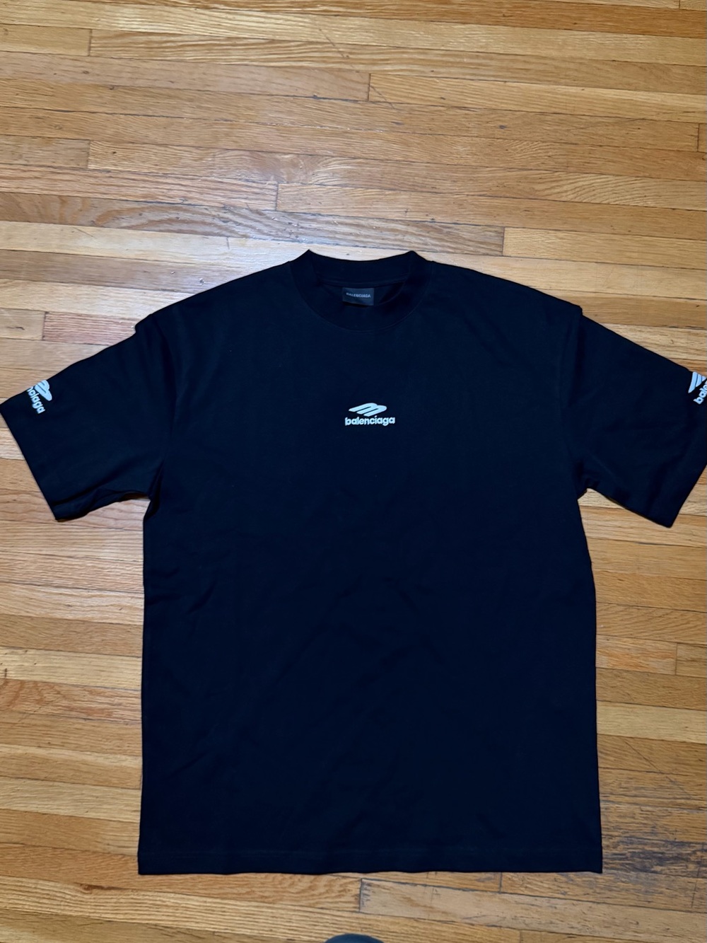 Balenciaga Men’s Black Logo Crewneck T-Shirt Small oversized fits medium